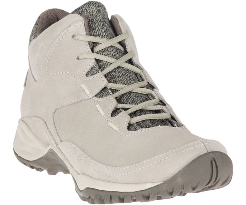 Merrell Addison Mid Nahkaiset Vedenpitävät Q2 Naisten Vaelluskengät Beige | 42721W-1WB