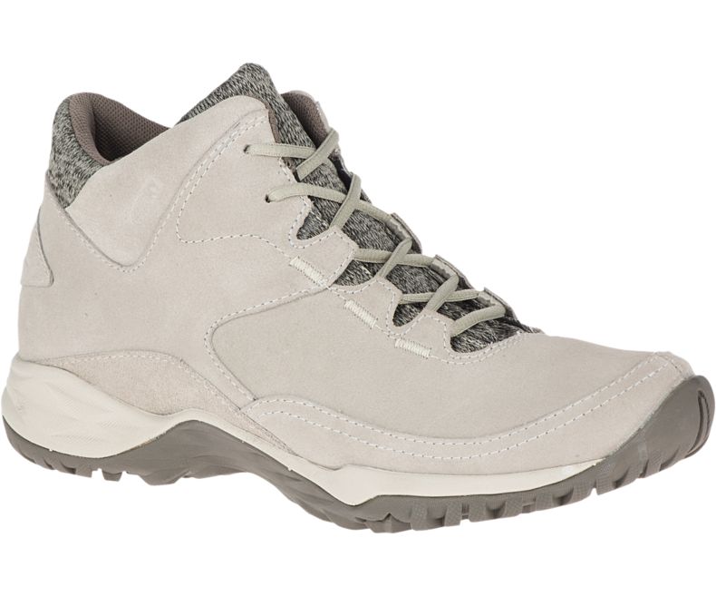 Merrell Addison Mid Nahkaiset Vedenpitävät Q2 Naisten Vaelluskengät Beige | 42721W-1WB