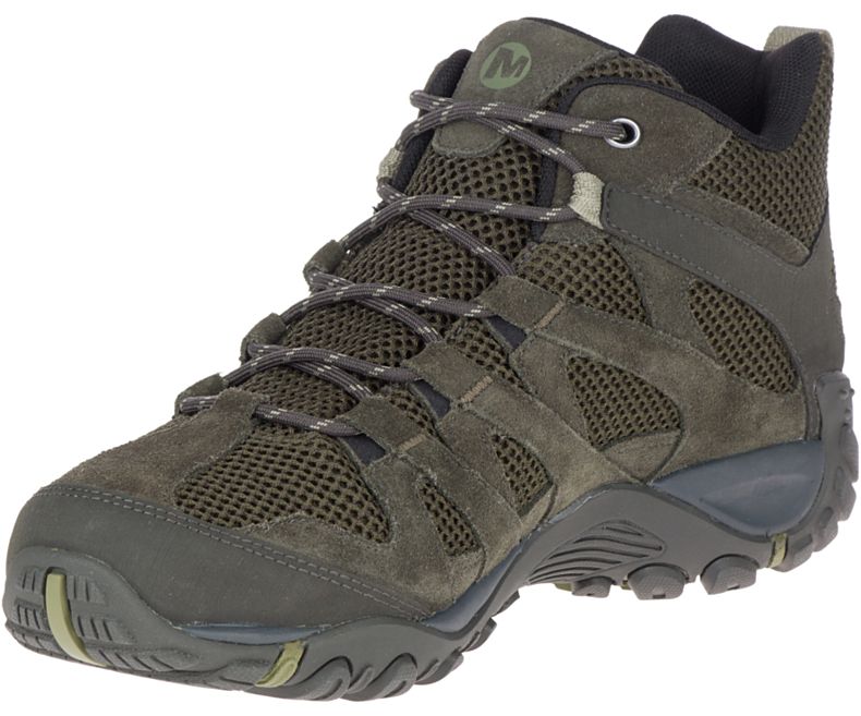 Merrell Alverstone Mid Vedenpitävät Miesten Vaelluskengät Oliivinvihreä | 35661M-2HO