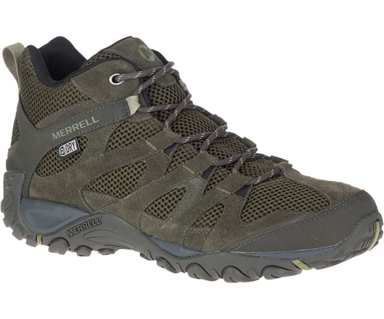 Merrell Alverstone Mid Vedenpitävät Miesten Vaelluskengät Oliivinvihreä | 35661M-2HO