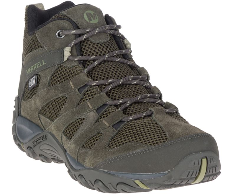 Merrell Alverstone Mid Vedenpitävät Miesten Vaelluskengät Oliivinvihreä | 35661M-2WO