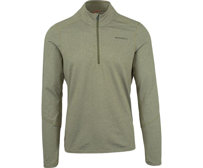 Merrell BetaTherm 1/4 Zip Mid-Layer Fleece Miesten Pitkähihaiset Paidat Oliivinvihreä | 35764M-2LO