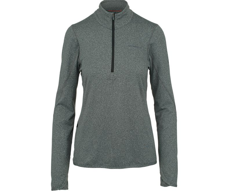 Merrell BetaTherm 1/4 Zip Mid-Layer Fleece Naisten Pitkähihaiset Paidat Mustat | 38812W-1LB