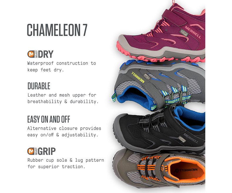 Merrell Chameleon 7 Access Mid A/C Vedenpitävät Boot Lasten Vaellussaappaat Pinkki Koralli | 33216K-1HR