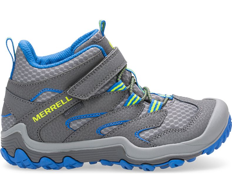 Merrell Chameleon 7 Access Mid A/C Vedenpitävät Boot Lasten Vaellussaappaat Harmaat Sininen | 33216K-2HG