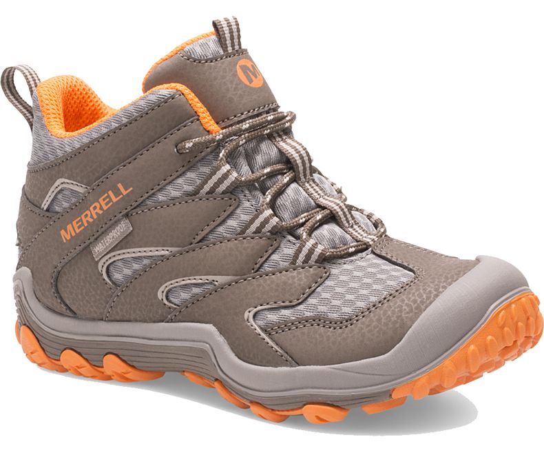 Merrell Chameleon 7 Access Mid Vedenpitävät Boot Lasten Vaellussaappaat Tummanoliivinvihreä Oranssi | 41007K-1HD