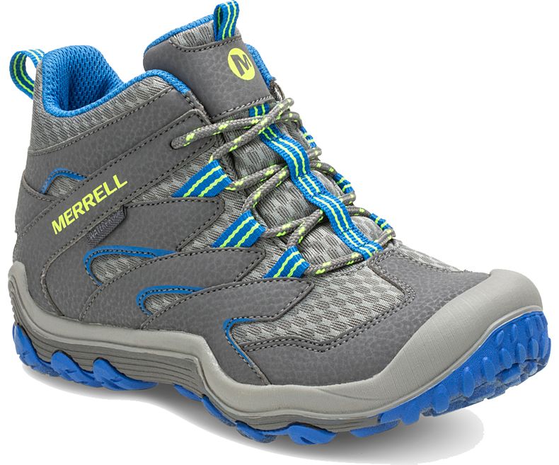 Merrell Chameleon 7 Access Mid Vedenpitävät Boot Lasten Vaellussaappaat Harmaat Sininen | 41007K-1HG