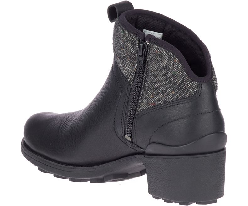 Merrell Chateau II Mid Pull Vedenpitävät Naisten Saappaat Mustat Syvä Harmaat | 41519W-1BB