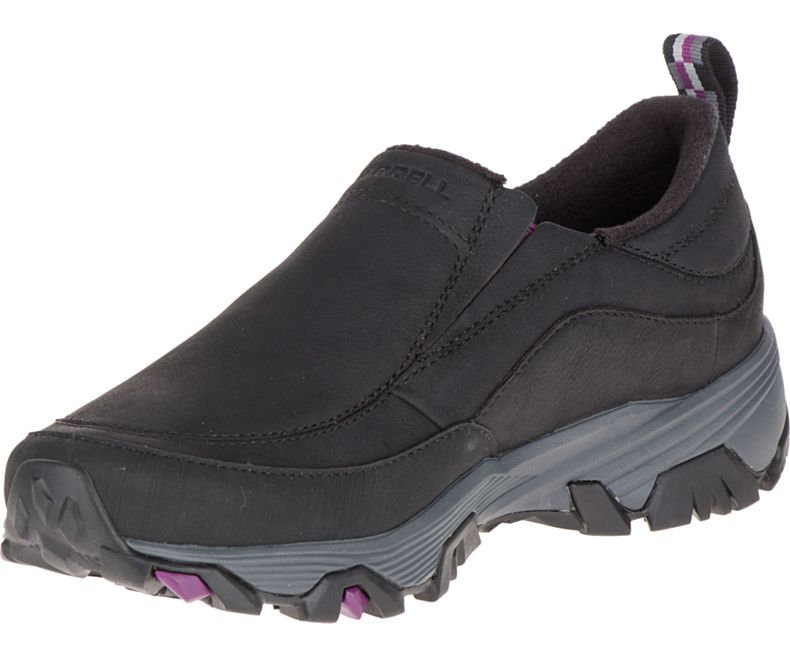 Merrell ColdPack Ice+ Moc Vedenpitävät Leveät Leveys Naisten Slip On Kengät Mustat | 41579W-1SB