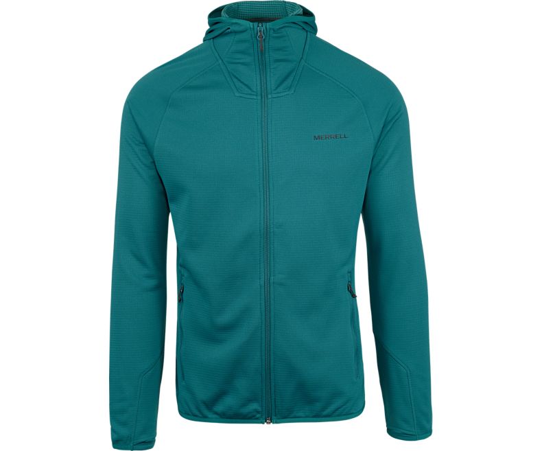 Merrell Entrada Geotex Long Sleeve Full Zip Hoodie Miesten Kevyet Takit Vihreä | 40715M-2LG