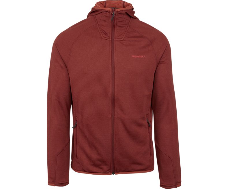 Merrell Entrada Geotex Long Sleeve Full Zip Hoodie Miesten Kevyet Takit Punainen | 40715M-2LR