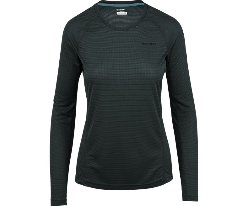 Merrell Entrada II Long Sleeve Tech Tee Naisten Pitkähihaiset Paidat Mustat | 32892W-1LB