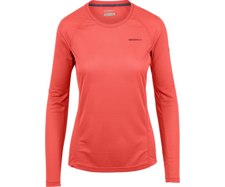 Merrell Entrada II Long Sleeve Tech Tee Naisten Pitkähihaiset Paidat Koralli | 32892W-1LC