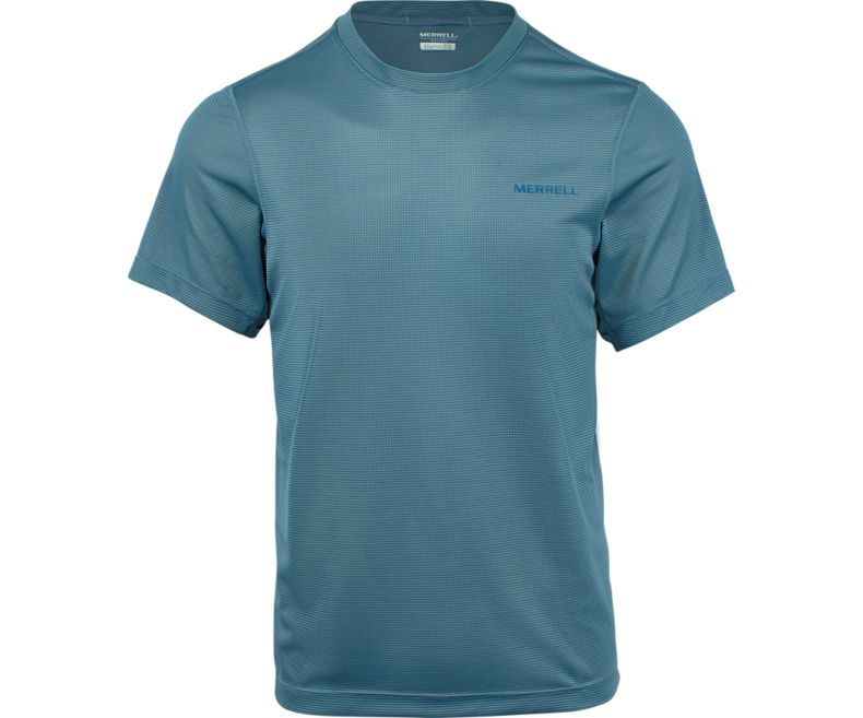 Merrell Entrada II Lyhyt Sleeve Wicking Tech Tee Miesten Lyhythihaiset Paidat Vaaleansininen | 32832M-2SL