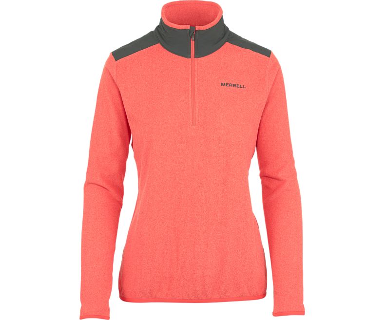 Merrell Flux Kevyet Hybridi 1/4 Zip Fleece Naisten Kevyet Takit Koralli | 39224W-1LC