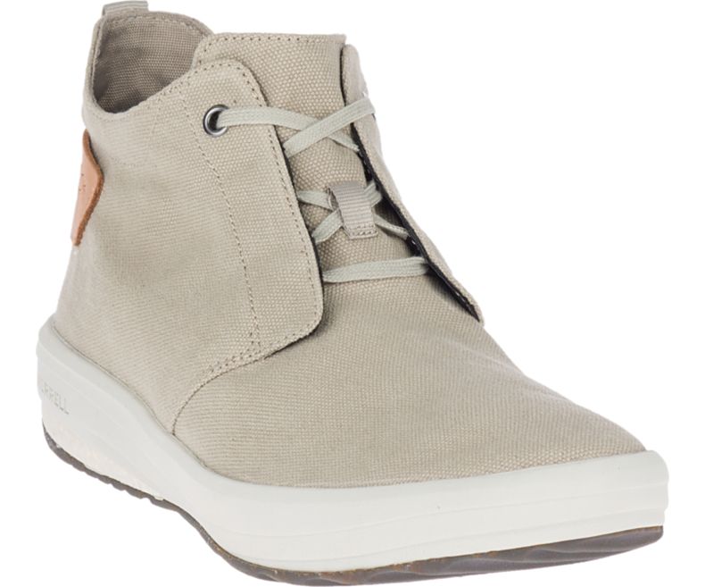 Merrell Gridway Mid Canvas Miesten Vaellussaappaat Beige | 41378M-2HB