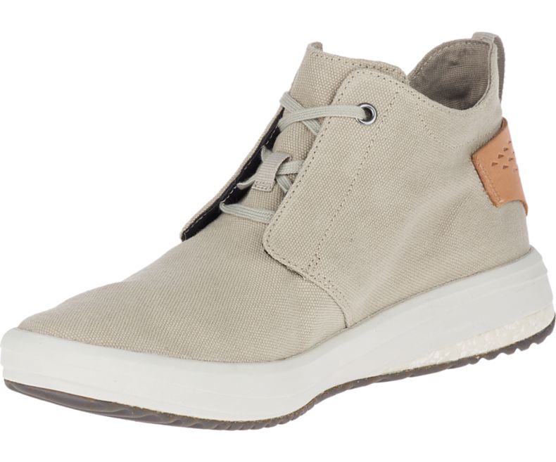 Merrell Gridway Mid Canvas Miesten Vaellussaappaat Beige | 41378M-2HB