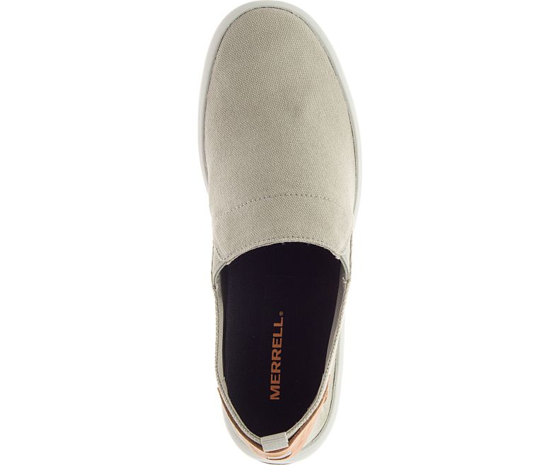 Merrell Gridway Moc Canvas Miesten Slip On Kengät Beige | 41377M-2SB