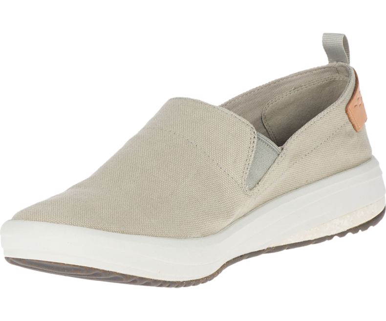 Merrell Gridway Moc Canvas Miesten Slip On Kengät Beige | 41377M-2SB