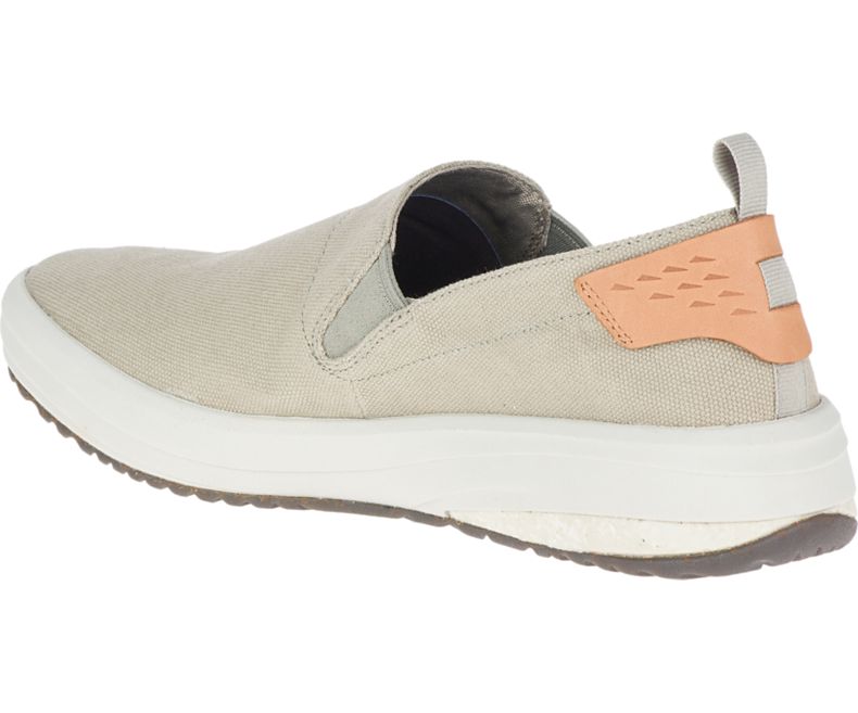 Merrell Gridway Moc Canvas Miesten Slip On Kengät Beige | 41377M-2SB