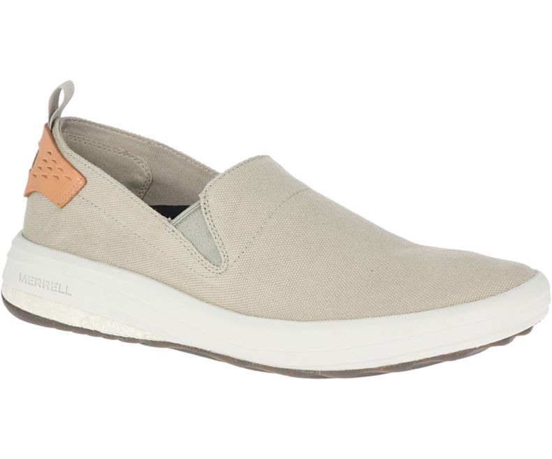 Merrell Gridway Moc Canvas Miesten Slip On Kengät Beige | 41377M-2SB