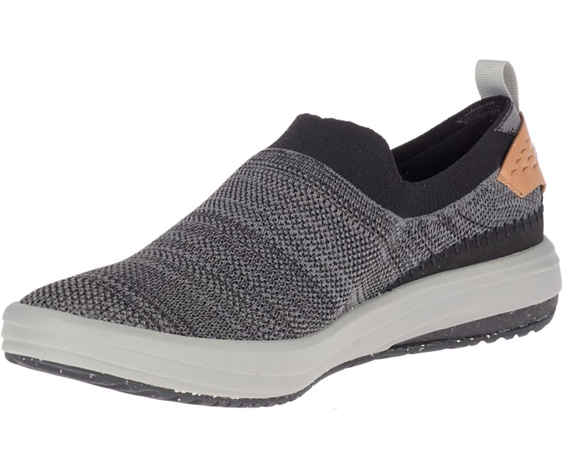 Merrell Gridway Moc Miesten Slip On Kengät Mustat | 35888M-2SB