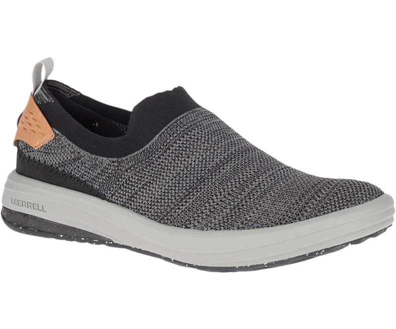 Merrell Gridway Moc Miesten Slip On Kengät Mustat | 35888M-2SB