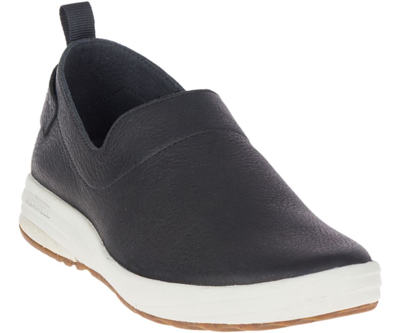 Merrell Gridway Moc Nahkaiset Naisten Slip On Kengät Mustat | 41066W-1SB