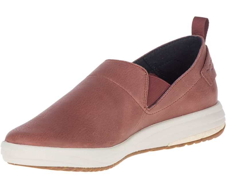 Merrell Gridway Moc Nahkaiset Naisten Slip On Kengät Vaaleankoralli | 41066W-1SL