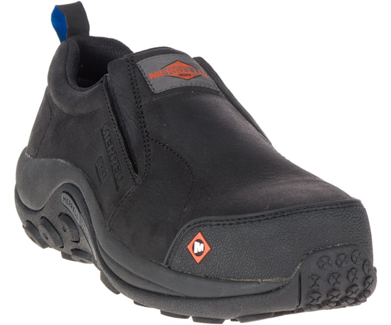 Merrell Jungle Moc ESD Comp Varvas Työ Shoe Miesten Slip On Kengät Mustat | 32719M-2SB