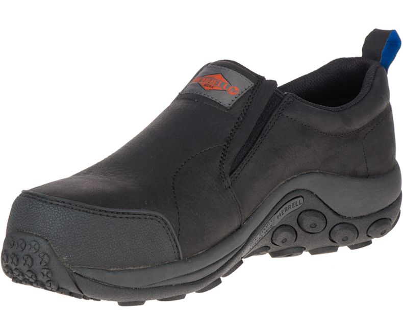 Merrell Jungle Moc ESD Comp Varvas Työ Shoe Miesten Slip On Kengät Mustat | 32719M-2SB