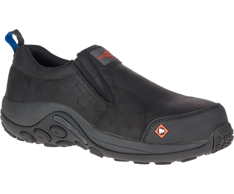 Merrell Jungle Moc ESD Comp Varvas Työ Shoe Miesten Slip On Kengät Mustat | 32719M-2SB