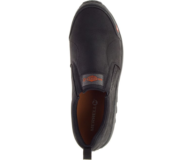 Merrell Jungle Moc ESD Comp Varvas Työ Shoe Leveät Leveys Miesten Slip On Kengät Mustat | 32720M-2SB