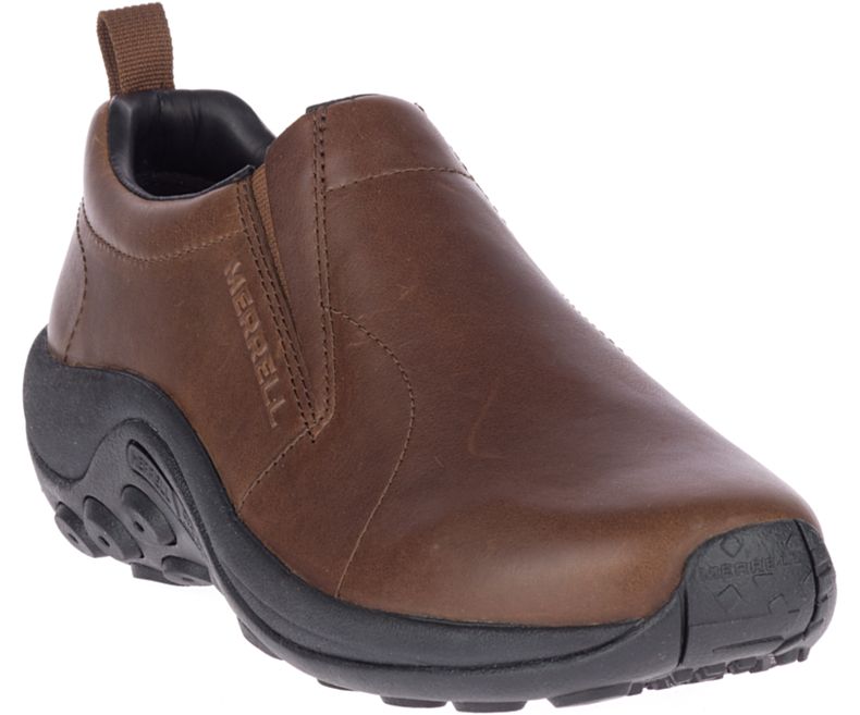 Merrell Jungle Moc Nahkaiset 2 Leveät Leveys Miesten Slip On Kengät Ruskea | 39619M-2SB