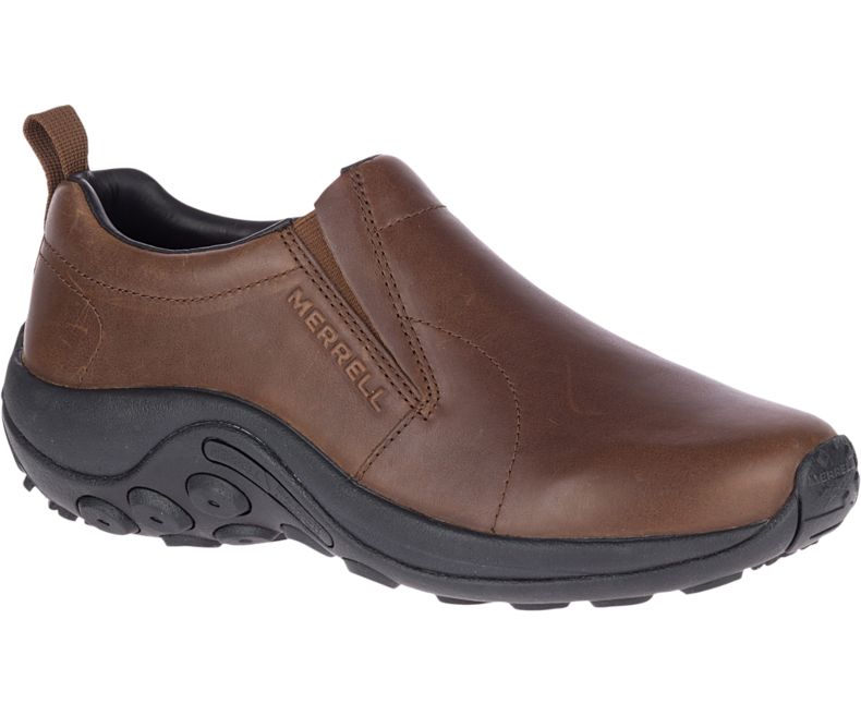 Merrell Jungle Moc Nahkaiset 2 Leveät Leveys Miesten Slip On Kengät Ruskea | 39619M-2SB