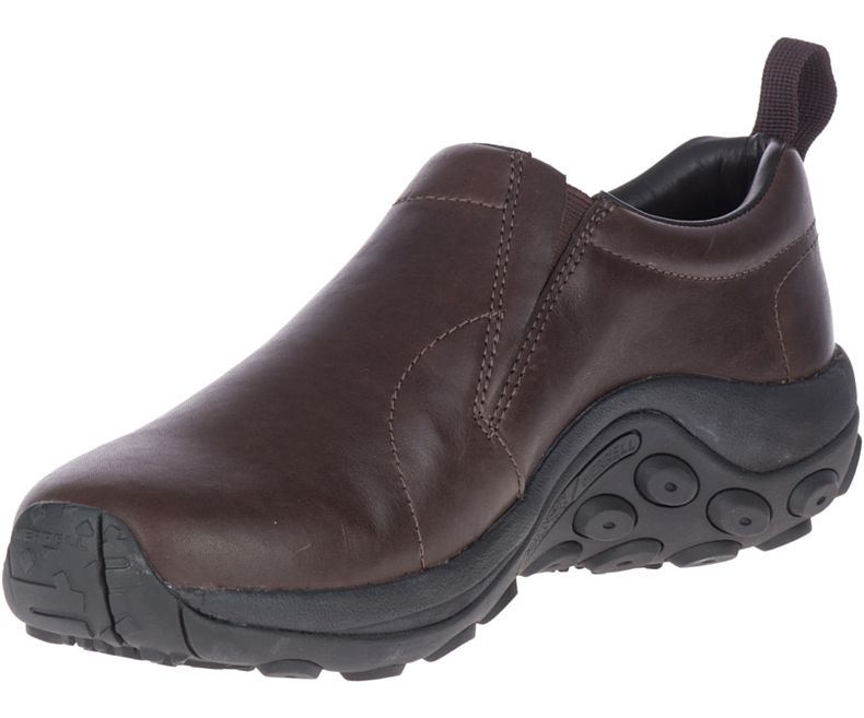 Merrell Jungle Moc Nahkaiset 2 Leveät Leveys Miesten Slip On Kengät Tummanruskea | 39619M-2SD