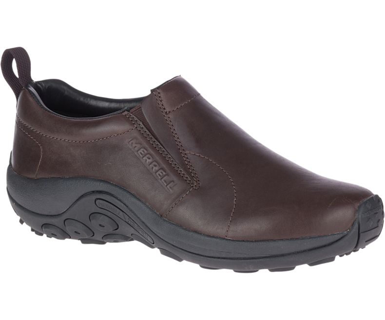 Merrell Jungle Moc Nahkaiset 2 Leveät Leveys Miesten Slip On Kengät Tummanruskea | 39619M-2SD