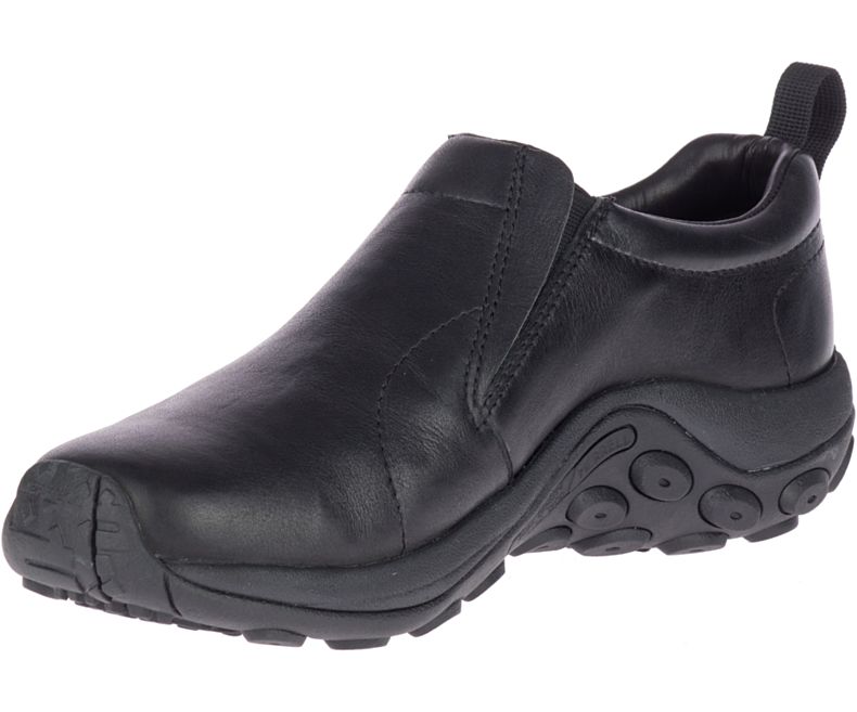 Merrell Jungle Moc Nahkaiset 2 Leveät Leveys Miesten Slip On Kengät Mustat | 39619M-2SL