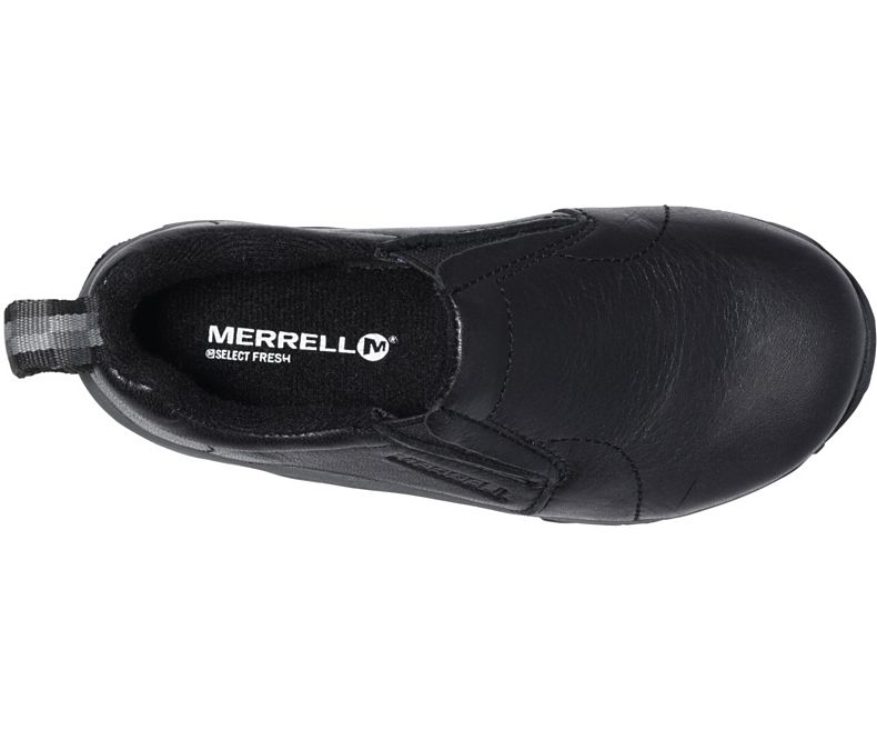 Merrell Jungle Moc Nahkaiset Lasten Pistokkaat Mustat | 22976K-1CB