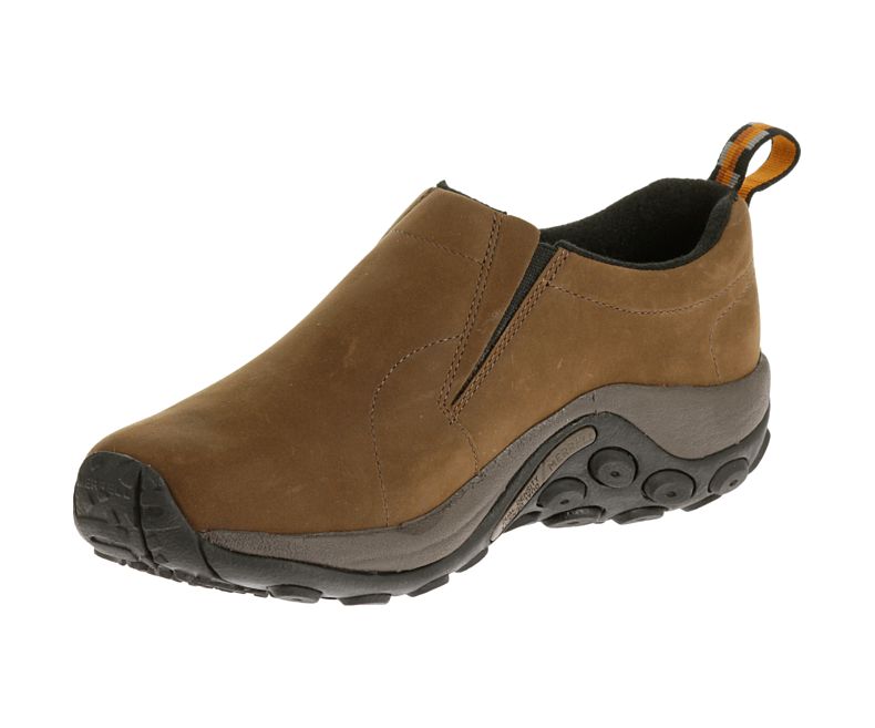 Merrell Jungle Moc Nubuck Vedenpitävät Leveät Leveys Miesten Pistokkaat Ruskea | 16955M-2CB