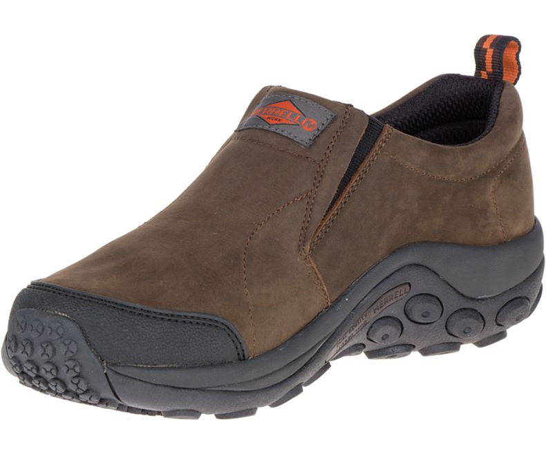 Merrell Jungle Moc Työ Shoe Leveät Leveys Miesten Slip On Kengät Tummanruskea | 29428M-2SD