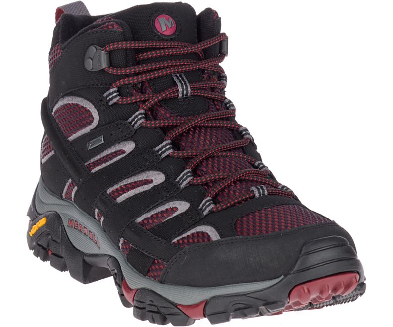 Merrell Moab 2 Mid GORE -TEX® Miesten Vaelluskengät Mustat Tummanpunainen | 27835M-2HB