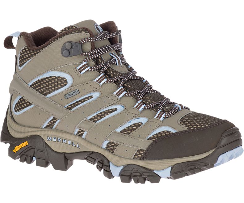 Merrell Moab 2 Mid GORE -TEX® Naisten Vaelluskengät Ruskea Vaaleansininen | 27874W-1WB