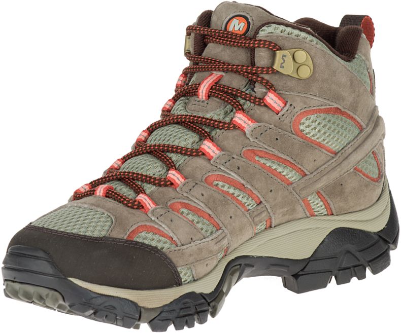 Merrell Moab 2 Mid Vedenpitävät Leveät Leveys Naisten Vaelluskengät Ruskea Tummanpunainen | 27934W-1WB