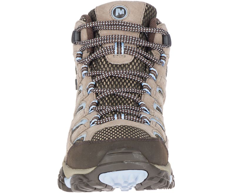 Merrell Moab 2 Mid Vedenpitävät Naisten Vaelluskengät Ruskea Vaaleansininen | 27933W-1HB