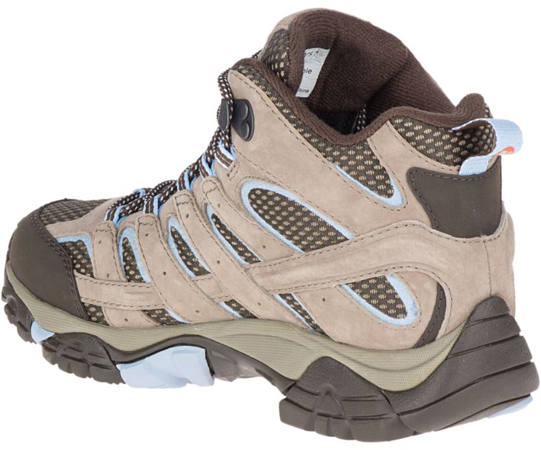 Merrell Moab 2 Mid Vedenpitävät Naisten Vaelluskengät Ruskea Vaaleansininen | 27933W-1HB