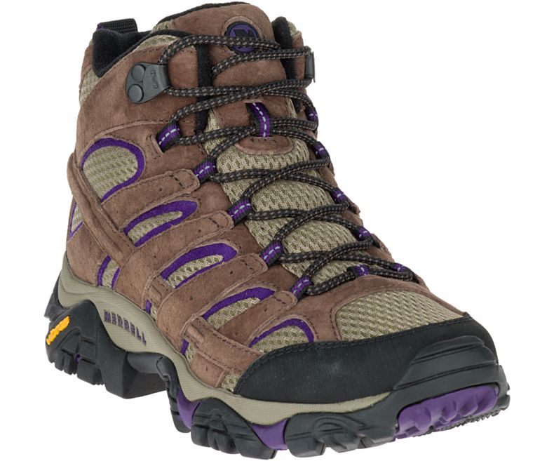 Merrell Moab 2 Mid Ventilator Leveät Leveys Naisten Vaelluskengät Ruskea Violetit | 27938W-1HB