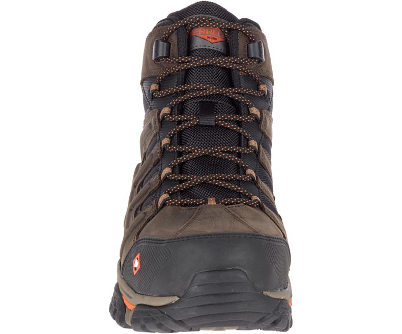 Merrell Moab 2 Peak Mid Vedenpitävät Comp Varvas Työ Boot Miesten Vedenpitävät Talvikengät Tummanruskea | 33504M-2WD