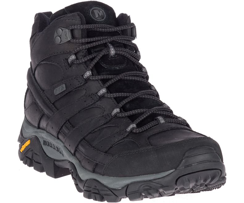 Merrell Moab 2 Prime Mid Vedenpitävät Leveät Leveys Miesten Vaelluskengät Mustat | 40779M-2HB