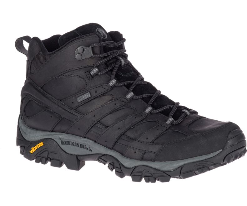 Merrell Moab 2 Prime Mid Vedenpitävät Leveät Leveys Miesten Vedenpitävät Kengät Mustat | 40779M-2WB